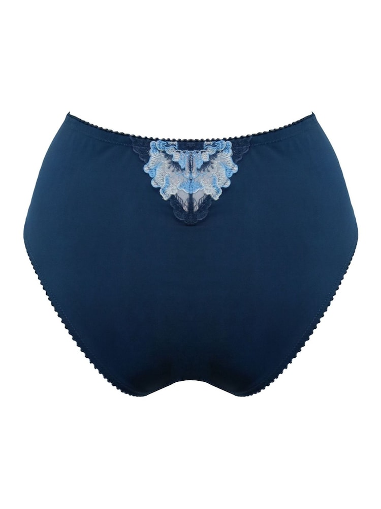 Pour Moi Blue Knickers Sofia Emb Lace Embroidered Deep Knickers - Image 4 of 4