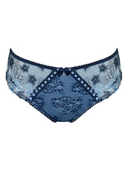 Pour Moi Blue Brief Sofia Embroidered Lace Bikini Briefs - Image 3 of 4