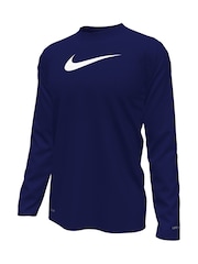 Nike Navy Long Sleeve Solid Hydroguard Rash Vest - Image 3 of 3