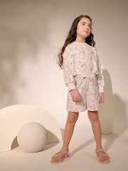White Floral Print Jersey Shorts (3-16yrs) - Image 2 of 8