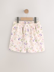 White Floral Print Jersey Shorts (3-16yrs) - Image 5 of 8