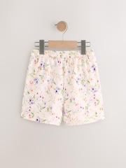 White Floral Print Jersey Shorts (3-16yrs) - Image 6 of 8