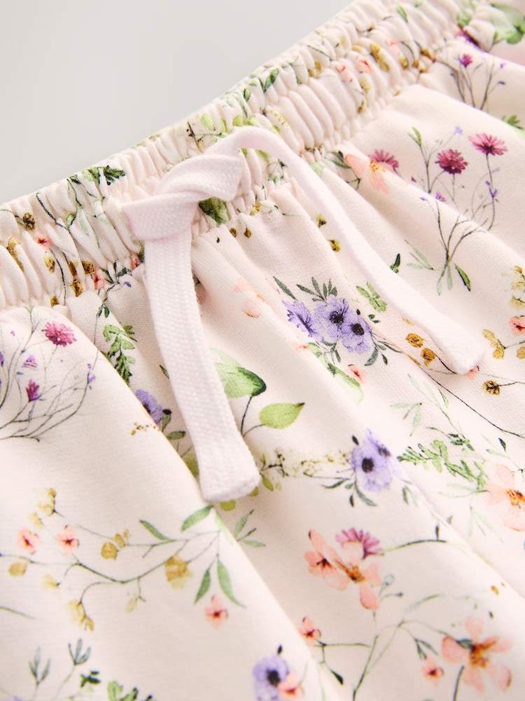 White Floral Print Jersey Shorts (3-16yrs) - Image 8 of 8