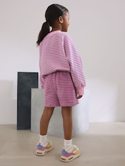Pink Stripe Jersey Shorts (3-16yrs) - Image 3 of 4