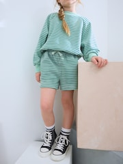 Green Stripe Jersey Shorts (3-16yrs) - Image 1 of 4