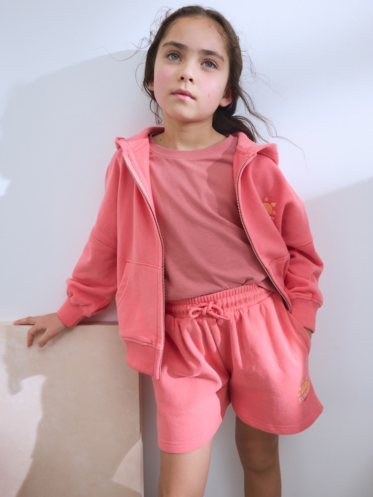 Coral Pink Jersey Shorts (3-16yrs) - Image 1 of 4