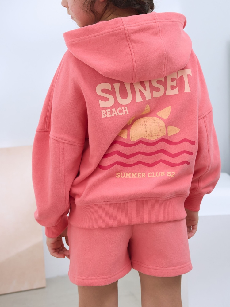 Coral Pink Jersey Shorts (3-16yrs) - Image 3 of 4