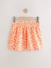 Orange Floral/Lilac/Gingham 100% Cotton Shorts 3 Pack (3-16yrs) - Image 5 of 7