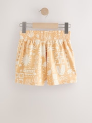 Monochrome/Ochre/Floral 100% Cotton Shorts 3 Pack (3-16yrs) - Image 2 of 7