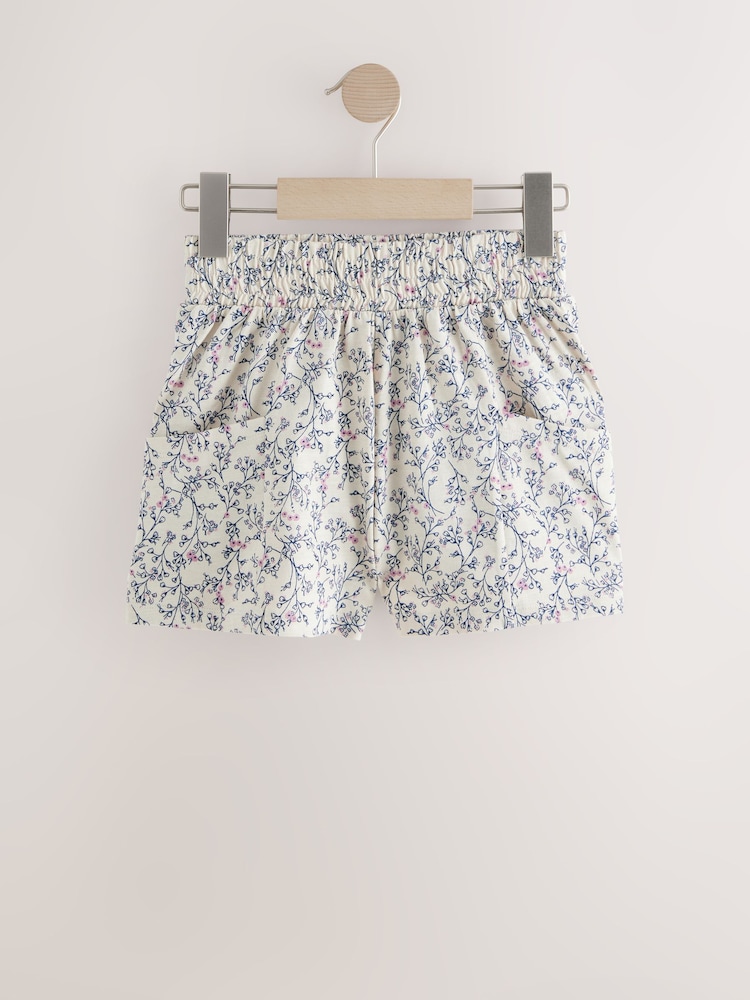 Monocrom/Ocru/Floral - 100% pantaloni scurți din bumbac 3 Set (3-16ani) - Image 3 of 7