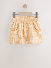 Monochrome/Ochre/Floral 100% Cotton Shorts 3 Pack (3-16yrs) - Image 5 of 7