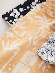Monochrome/Ochre/Floral 100% Cotton Shorts 3 Pack (3-16yrs) - Image 7 of 7