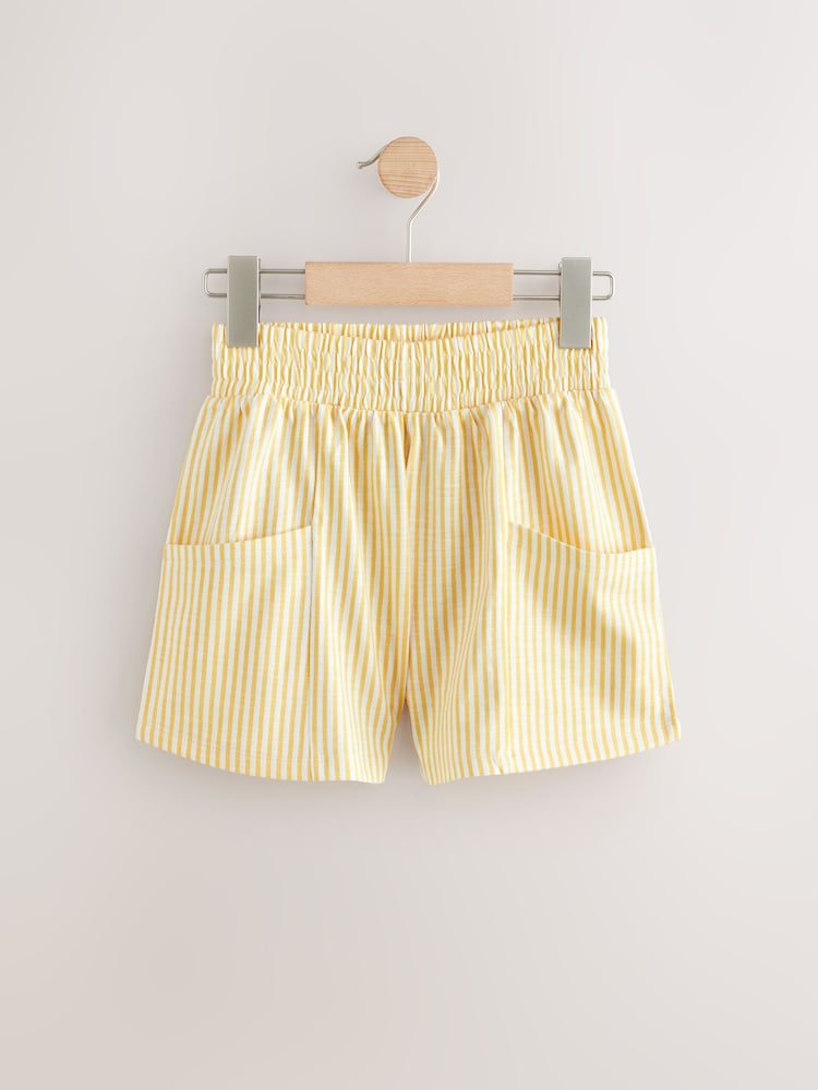 Multi Stripe Blue/Pink/Yellow 100% Cotton Shorts 3 Pack (3-16yrs) - Image 4 of 7