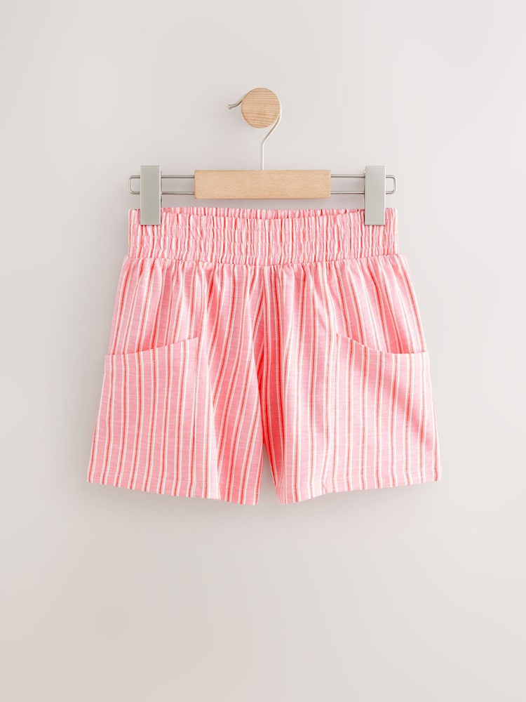 Multi Stripe Blue/Pink/Yellow 100% Cotton Shorts 3 Pack (3-16yrs) - Image 5 of 7