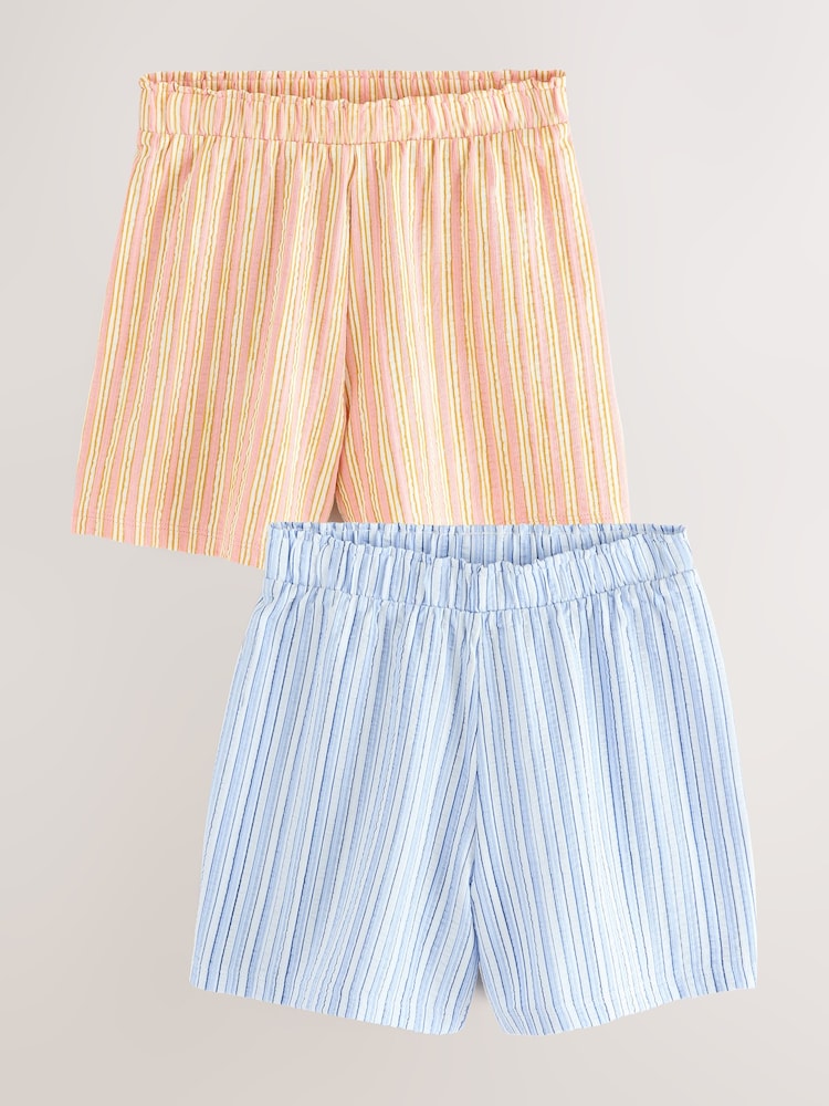 Multi Blue/Pink 100% Cotton Shorts 2 Pack (3-16yrs) - Image 1 of 6 Multi Blue/Pink 100% Cotton Shorts 2 Pack (3-16yrs) - Image 1 of 6