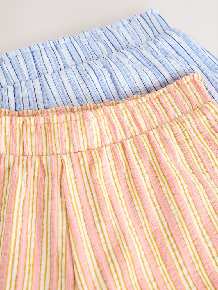 Multi Blue/Pink 100% Cotton Shorts 2 Pack (3-16yrs) - Image 6 of 6