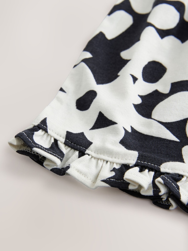 Monochrome Floral Print Pull On Jersey Shorts (3-16yrs) - Image 8 of 8