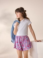 Pink Ditsy Floral Print Pull On Jersey Shorts (3-16yrs) - Image 1 of 7
