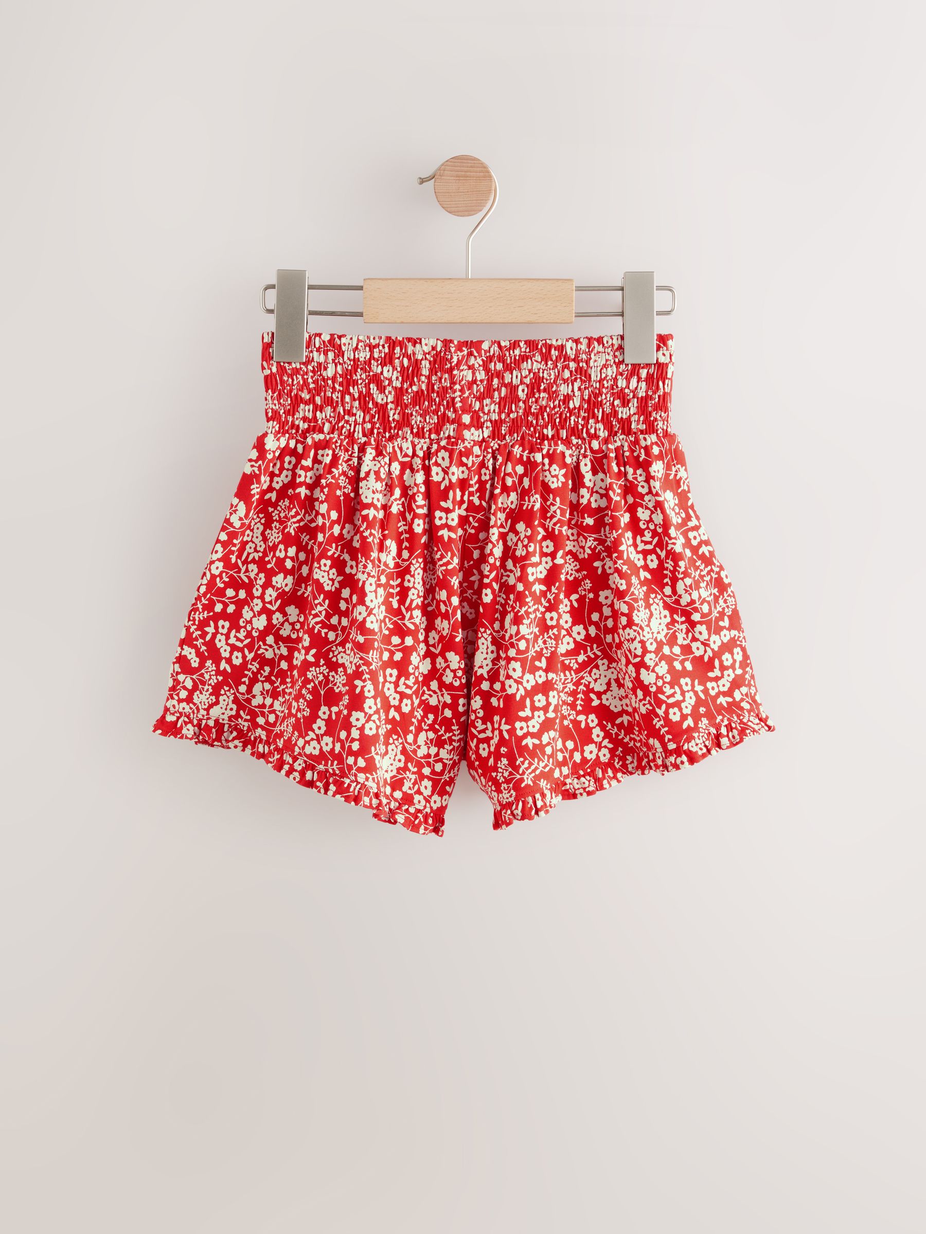 Buy Red Ditsy Floral Print Pull On Jersey Shorts (3-16yrs) from