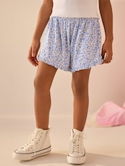 Blue Ditsy Floral Print Pull On Jersey Shorts (3-16yrs) - Image 1 of 3