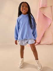 Blue Ditsy Floral Print Pull On Jersey Shorts (3-16yrs) - Image 3 of 3