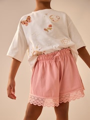Pink Lace Trim Pull On Short Skirt (3-16yrs) - Image 1 of 1