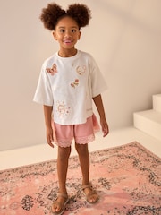 Pink Lace Trim Pull On Short Skirt (3-16yrs) - Image 2 of 5