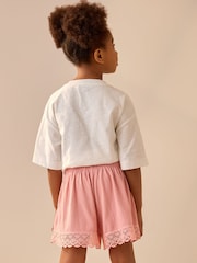 Pink Lace Trim Pull On Short Skirt (3-16yrs) - Image 3 of 5