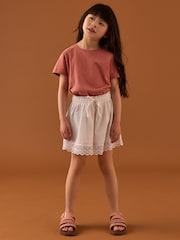 Белый - Короткая юбка с кружевной отделкой (3-16лет) - Изображение 4 из 8