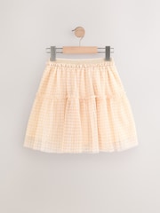 Neutral Gingham Print Mesh Skirt (3-16yrs) - Image 5 of 8