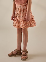 Orange Floral Textured Frill Skirt (3-16yrs) - Image 2 of 8