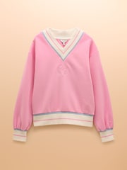 Pink Cotton Rich - Joules Varsity Embroidered Sweatshirt - Imagen 10 de 10