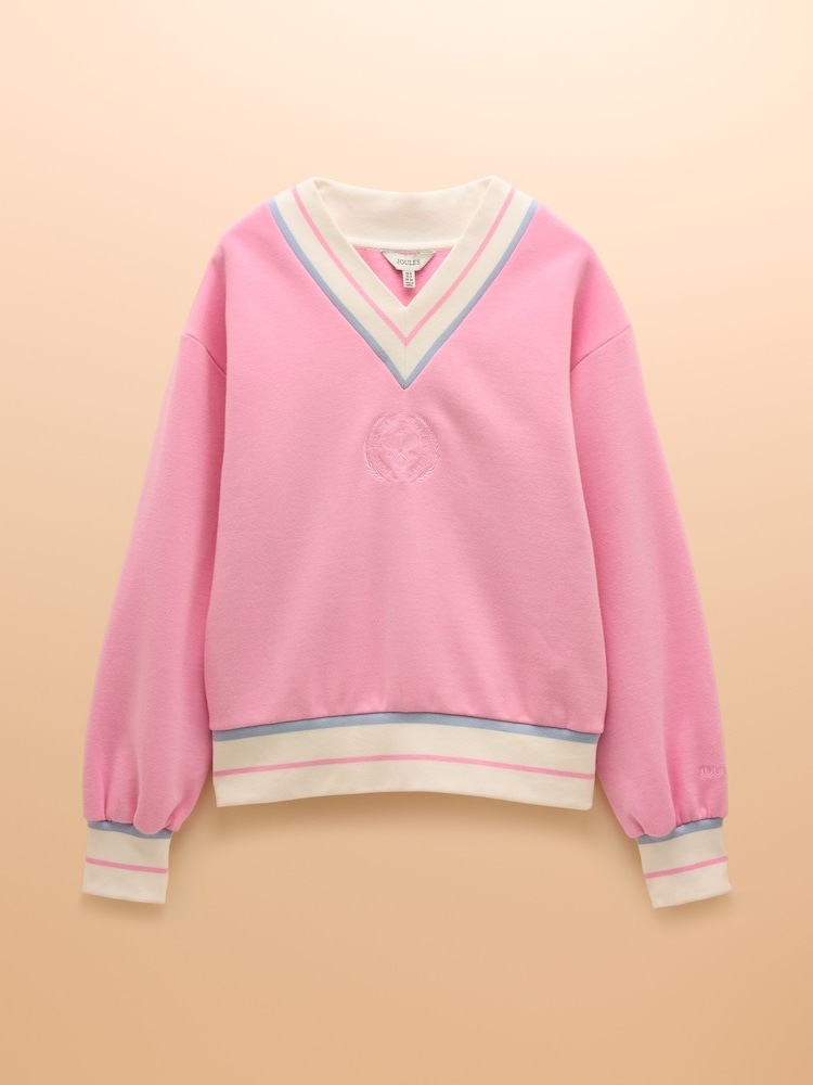 Pink Cotton Rich - Joules Varsity Embroidered Sweatshirt - Imagen 10 de 10