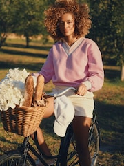 Pink Cotton Rich - Joules Varsity Embroidered Sweatshirt - Imagen 2 de 10