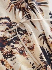 Ecru Scenic Print Woven Mix Tie Side Top - Image 6 of 8