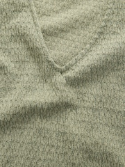 Green Textured Short Sleeve V-Neck T-Shirt - Image 6 of 7