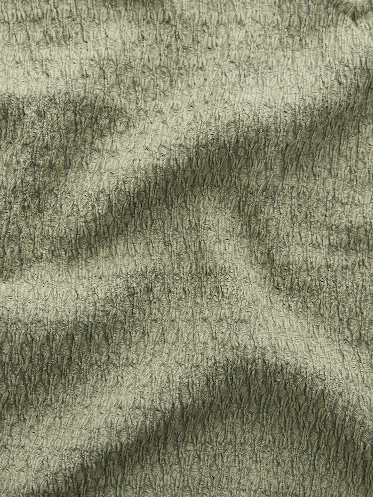 Green Textured Short Sleeve V-Neck T-Shirt - Image 7 of 7