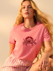 Pink Crab Beaded Embellished Crab T-Shirt - Image 1 of 7