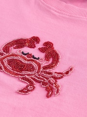Pink Crab Beaded Embellished Crab T-Shirt - Image 6 of 7