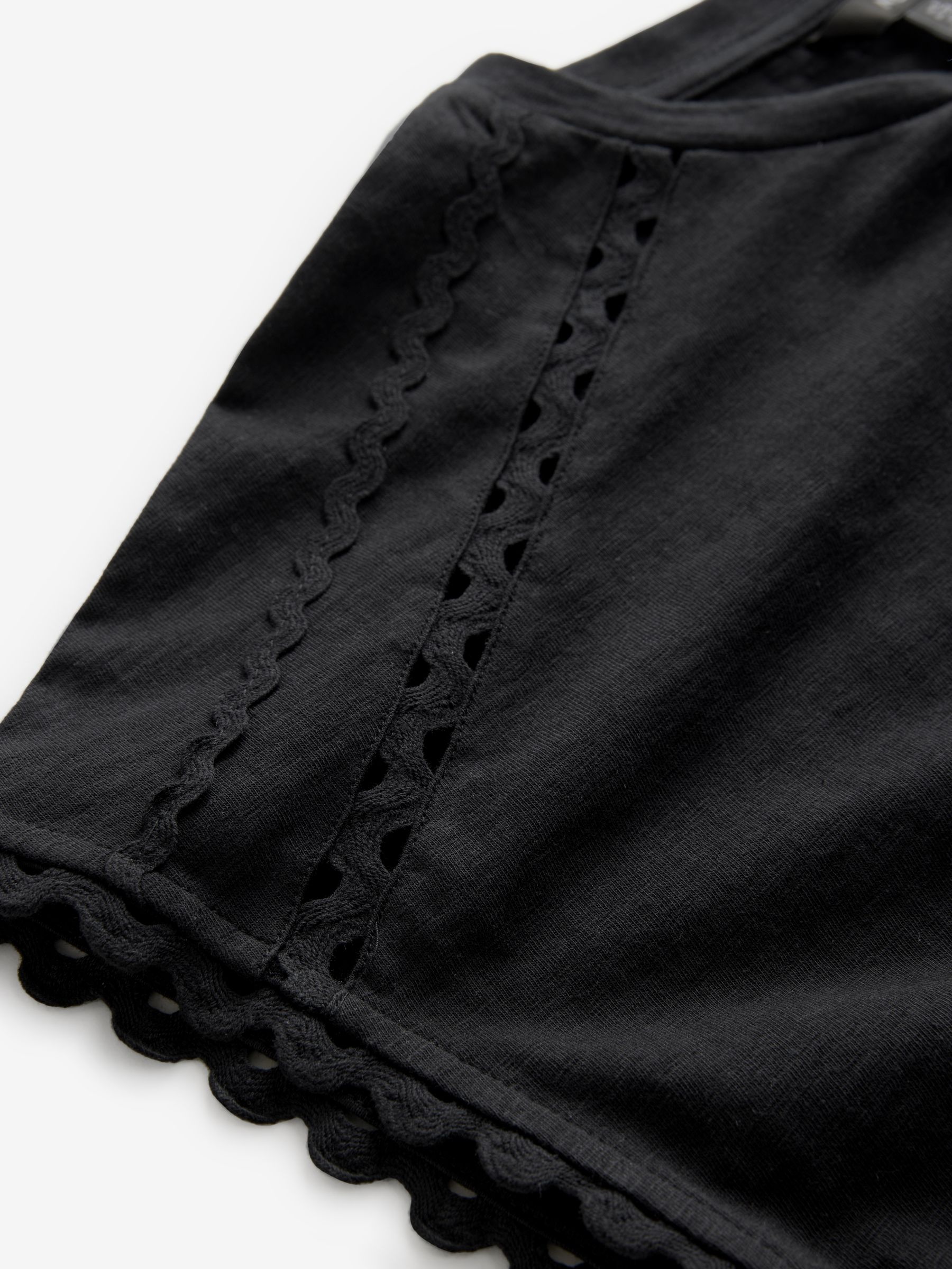 Buy Black Short Sleeve Bubble Hem T-Shirt from Next Romania