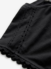 Black Short Sleeve Bubblehem 100% Cotton T-Shirt - Image 5 of 6