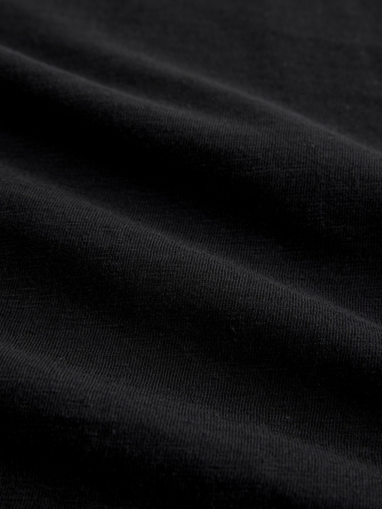 Black Short Sleeve Bubblehem 100% Cotton T-Shirt - Image 6 of 6