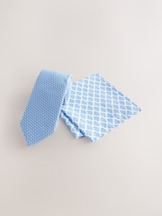 Blue Tie and Pocket Square Set - Image 1 of 4