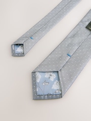 Blue 100% Silk Tie and Pocket Square Set - Image 4 of 5