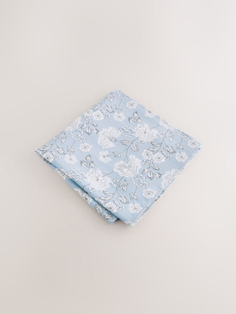 Blue 100% Silk Tie and Pocket Square Set - Image 5 of 5