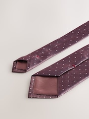 Red Printed Silk Tie - Image 3 of 3