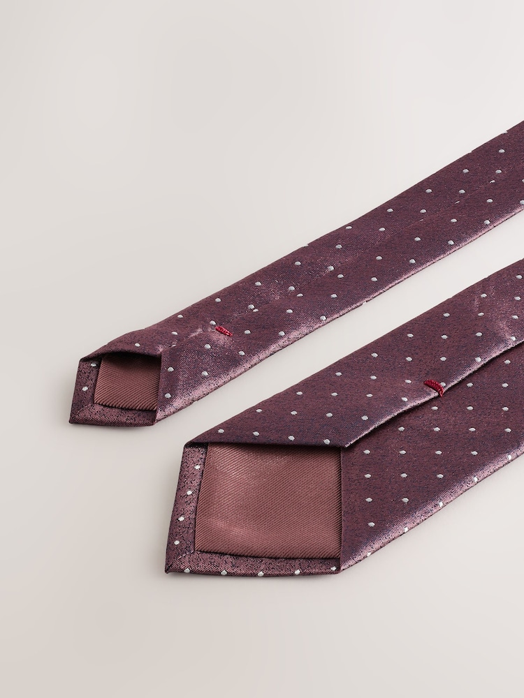 Red Printed Silk Tie - Image 3 of 3