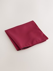 Red Slim Textured Tie And Pocket Square Set - Image 4 of 4