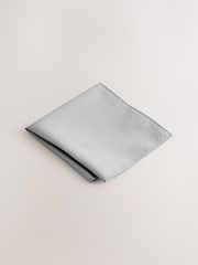 Grey Slim Textured Tie And Pocket Square Set - Image 4 of 4