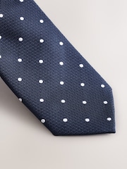 Navy Polka Dot Printed Tie - Image 2 of 3